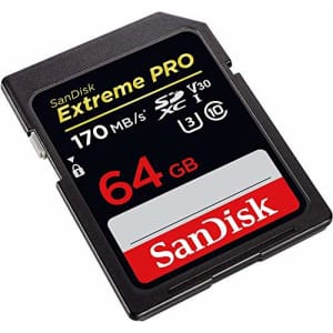 SanDisk 64GB Extreme Pro SD Card for $15