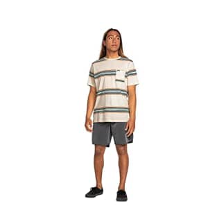 Volcom Men's Warsaw Short Sleeve Striped Shirt, White Flash, Small for $26