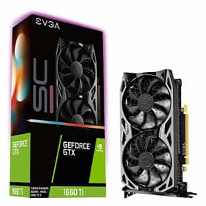 EVGA 06G-P4-1667-KR GeForce GTX 1660 Ti SC Ultra Gaming, 6GB GDDR6, Dual Fan for $282