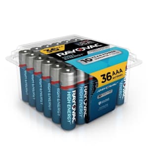 Rayovac AAA Batteries 36-Pack for $9