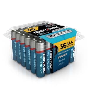 Rayovac AAA Batteries 36-Pack for $9 Rayovac AAA Batteries 36-Pack for $9