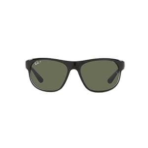 Ray-Ban RB4351 Sunglasses, Black On Transparent/Dark Green Polarized, 59 mm for $83