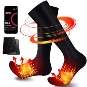 Castrol Heated Socks for Men Women, 6000mAh Rechargeable Heated Socks with 3 Heat Settings, Electric Heated for $60
