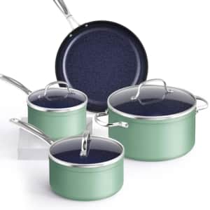 Nuwave Healthy Duralon Blue Ceramic Nonstick Coated 7pc Cookware Set, Scratch-Resistant Diamond for $110
