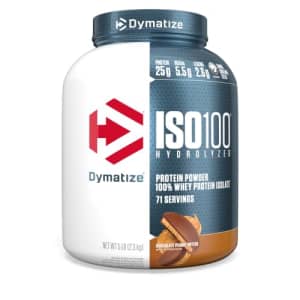 Dymatize ISO 100 Whey Protein Powder with 25g of Hydrolyzed 100% Whey Isolate, Chocolate Peanut for $101