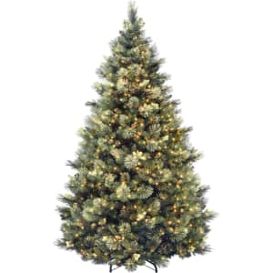 National Tree Company 7.5-Foot Carolina Pine Pre-Lit Artificial Hinged Christmas Tree for $258