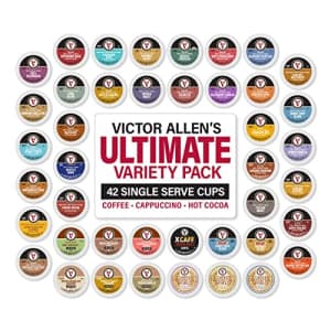 Victor Allen's Coffee Ultimate Variety Pack (Coffee, Cocoas & Cappuccinos), 42 Count, Single Serve for $30