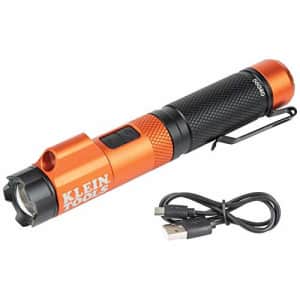 Klein Tools 56040 LED Rechargeable Flashlight, 350 Lumens, Twist Focus, Laser Pointer, Hands-Free, for $36