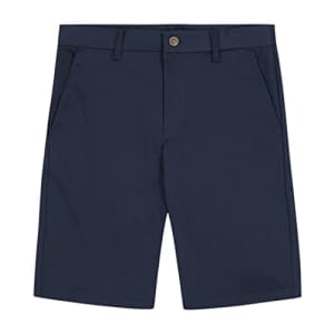 Nautica Boys' School Uniform Warp Knit Shorts, Flat Front & Zipper Closure, Wrinkle Resistant for $16