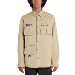 Timberland Men's Button-Front Four-Pocket Utility Overshirt for $24