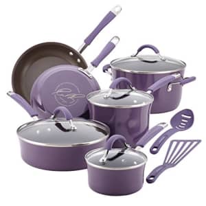 Rachael Ray Cucina Nonstick Cookware Pots and Pans Set, 12 Piece, Lavender for $220