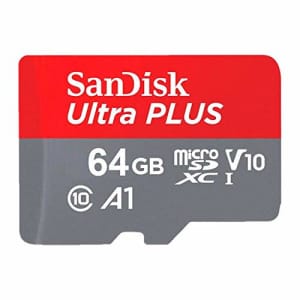 Sandisk Ultra PLUS 64GB MicroSDXC UHS-I Card with Adapter 100MB/s Class 10 U1 A1 for $13