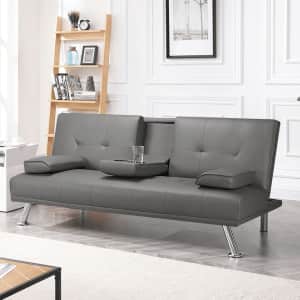 Renwick LuxuryGoods Modern Faux Leather Futon for $138 Renwick LuxuryGoods Modern Faux Leather Futon for $138