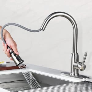 Wowow Pull Down Kitchen Faucet for $32 Wowow Pull Down Kitchen Faucet for $32