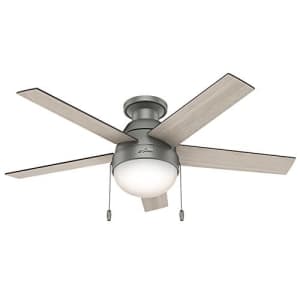 HUNTER 59270 Anslee Indoor Low Profile Ceiling Fan with LED Light and Pull Chain Control, 46", for $200