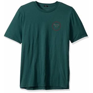 Brixton Men's Wheeler II Premium FIT Short Sleeve T-Shirt, Emerald, X-Small for $15 Brixton Men's Wheeler II Premium FIT Short Sleeve T-Shirt, Emerald, X-Small for $15