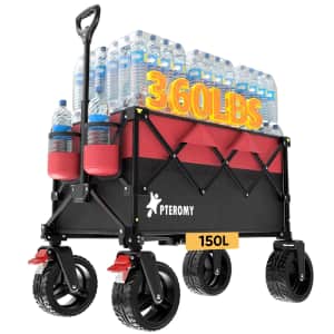 Pteromy 150L Collapsible Wagon for $52