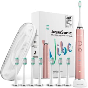 AquaSonic Vibe Series Ultra Whitening Toothbrush w/ 8 Brush Heads for $27