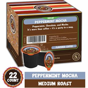 Crazy Cups Decaf Flavored Coffee Pods, Peppermint Chocolate Mocha, Decaffeinated Coffee for Keurig for $28