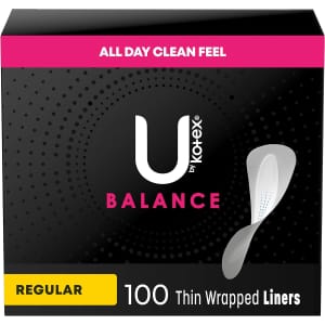 U by Kotex Balance Daily Wrapped Panty Liners 100-Pack for $3.36 via Sub & Save U by Kotex Balance Daily Wrapped Panty Liners 100-Pack for $3.36 via Sub & Save