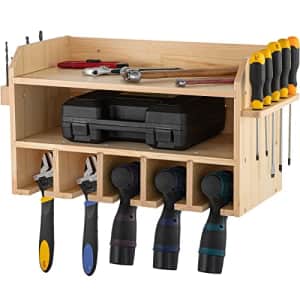 VEVOR Drill Charging Station, Power Tool Charging Station, 5 Drill Hanging Slots Drill Charging for $45