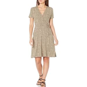 Amazon Essentials Women's Cap-Sleeve Faux-Wrap Dress for $14