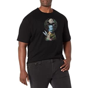Disney Big & Tall Tinkerbell Keyhole Men's Tops Short Sleeve Tee Shirt, Black, XX-Large Tall for $20