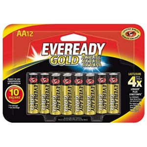 Energizer Eveready Gold AA Batteries, 12 Count for $16 Energizer Eveready Gold AA Batteries, 12 Count for $16