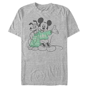 Disney Big Classic Mickey Sweater Pals Men's Tops Short Sleeve Tee Shirt, Athletic Heather, for $8