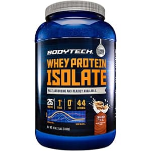 BodyTech Whey Protein Isolate Cinnamon Cereal (3 Lbs. / 44 Servings) for $60