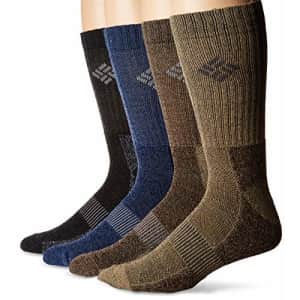 Columbia Men's Big and Tall 4 Pack Mid-Calf Moisture Control Ribbed Crew Socks, Black Brown for $22 Columbia Men's Big and Tall 4 Pack Mid-Calf Moisture Control Ribbed Crew Socks, Black Brown for $22