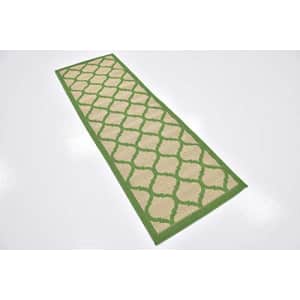 Unique Loom Outdoor Trellis Collection Lattice Border Transitional Indoor and Outdoor Flatweave for $33