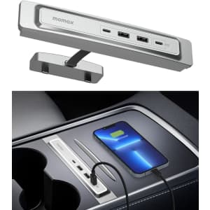 Momax 4-in-1 USB Hub for for Tesla Model 3/Y for $25
