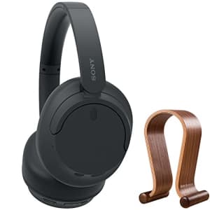 Sony WH-CH720N Wireless Noise Cancelling Headphone, Black Bundle with Wood Headphone Display Stand for $118