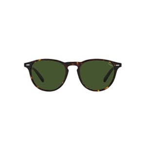 Polo Ralph Lauren Mens PH4181 Round Sunglasses, Shiny Dark Havana/Bottle Green, 51 mm for $85