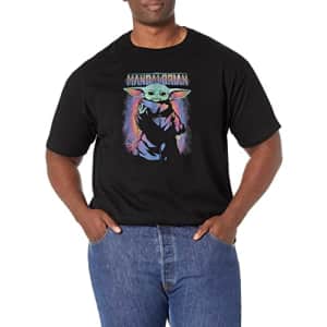 Star Wars Mandalorian Neon Primary Child Men's Tops Short Sleeve Tee Shirt, Black, 5X-Large Big for $13