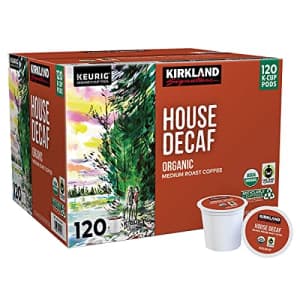 Kirkland Signature Organic House Decaf Coffee K-Cups, 120 Count, 120 Count (Pack of 1) for $55