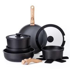 Country Kitchen 16 Piece Pots and Pans Set - Safe Nonstick Ceramic Coating Kitchen Cookware with for $85