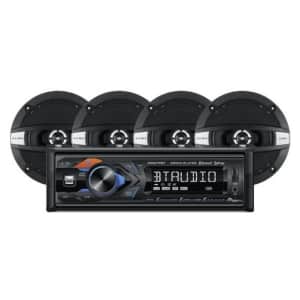 Dual Electronics Bluetooth Car Stereo Receiver w/ 6.5" 2-Way Speaker 4-Pack for $30