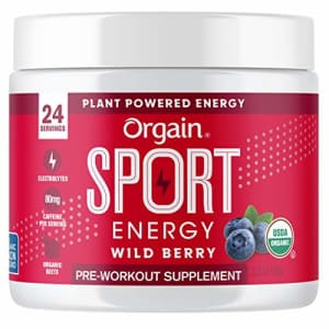 Orgain Wild Berry Sport Energy Pre-Workout Powder - Made with Green Coffee Beans, Organic Beets, for $37 Orgain Wild Berry Sport Energy Pre-Workout Powder - Made with Green Coffee Beans, Organic Beets, for $37