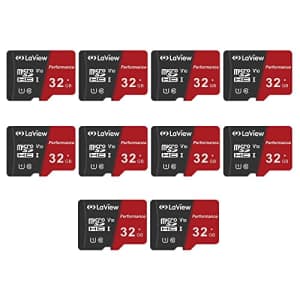 LaView 32GB Micro SD Card 10 Pack, Micro SDXC UHS-I Memory Card 95MB/s,633X,U3,C10, Full HD Video for $70