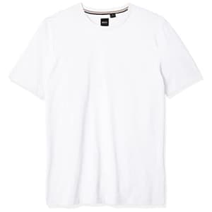 BOSS Men's Tiburt Short Sleeve Crewneck T Shirt, White/White, XXL for $32