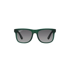 Ray-Ban Junior RJ9069S Justin Square Sunglasses, Opal Green/Grey Gradient Polarized, 48 mm for $107