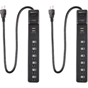 Amazon Basics 6-Outlet Surge Protector w/ USB 2-Pack for $9 Amazon Basics 6-Outlet Surge Protector w/ USB 2-Pack for $9