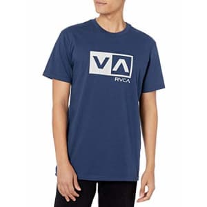 RVCA Men's Graphic Short Sleeve Crew Neck Tee Shirt, Balance Box/Federal Blue, Medium for $25