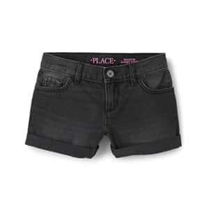 The Children's Place Girls' Shortie Shorts, Charcoal Wash, 4 for $14