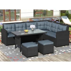 Clihome 6-Piece Sectional Patio Dining Set w/ Cushions for $1,306 Clihome 6-Piece Sectional Patio Dining Set w/ Cushions for $1,306