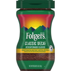 Folgers Classic Decaf Roast Crystal Instant Coffee, 3 Ounce for $16