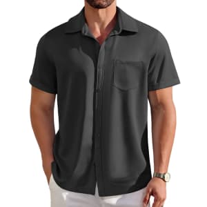 Coofandy Men's Wrinkle Free Untucked Dress Shirt for $7