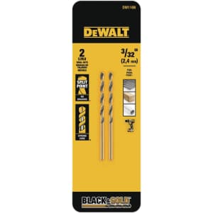 DeWalt 3/32" Black Oxide Split Point Twist Drill Bit 2-Pack for $2 DeWalt 3/32" Black Oxide Split Point Twist Drill Bit 2-Pack for $2